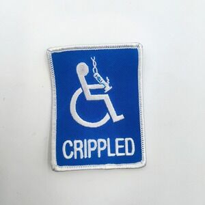 THC Clothing Crippled Wheelchair Parody Embroidered Patch Iron On VTG 90s NOS